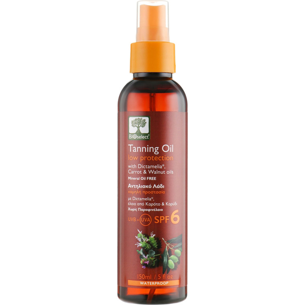 Масло для загара BIOselect Tanning Oil Low Protection SPF 6 150 мл - Pampik