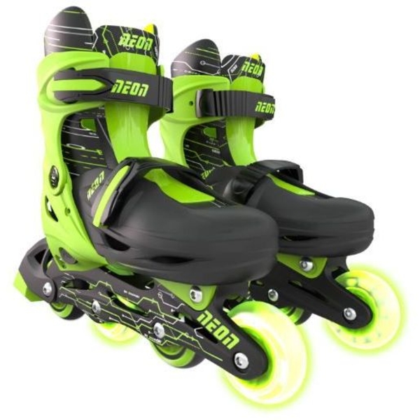 Роликовые коньки Neon Inline размер 30-33 зеленый (NT07G4) - Pampik - 2