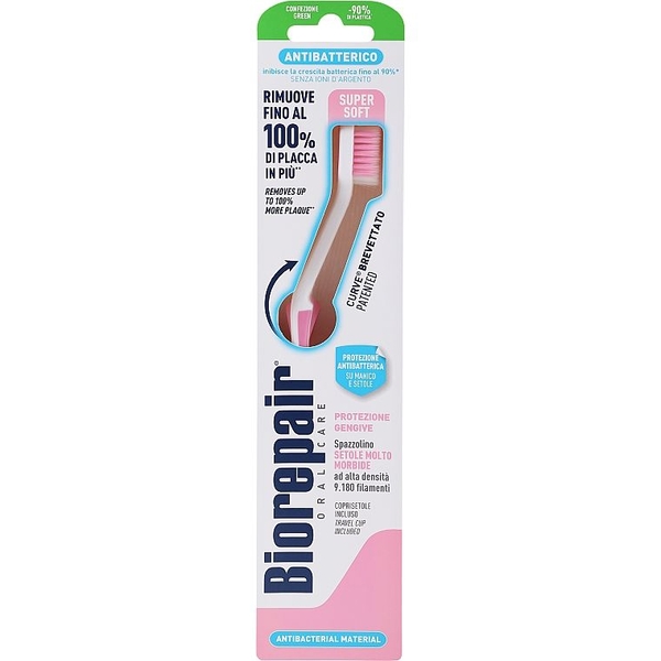 Зубна щітка Biorepair Досконала чистка Ultrasoft для захисту ясен ультрам'яка рожева - Pampik