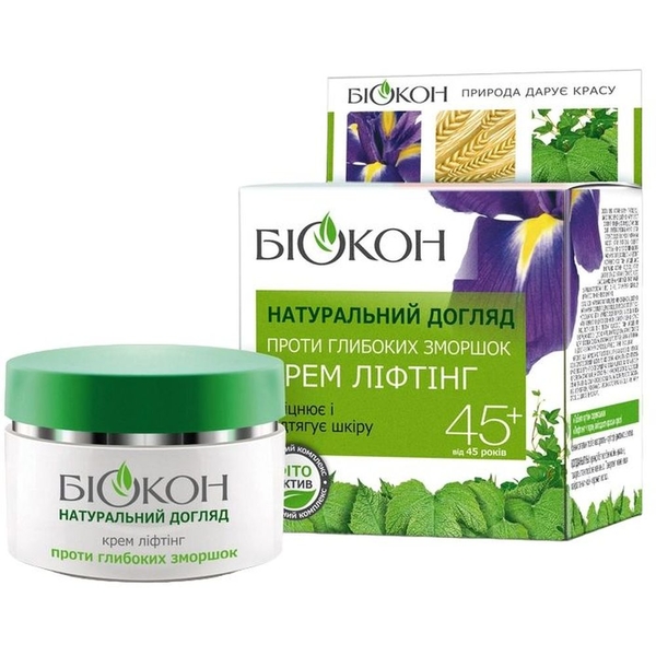 Крем-лифтинг Біокон Натуральный уход Против глубоких морщин 45+ 50 мл - Pampik