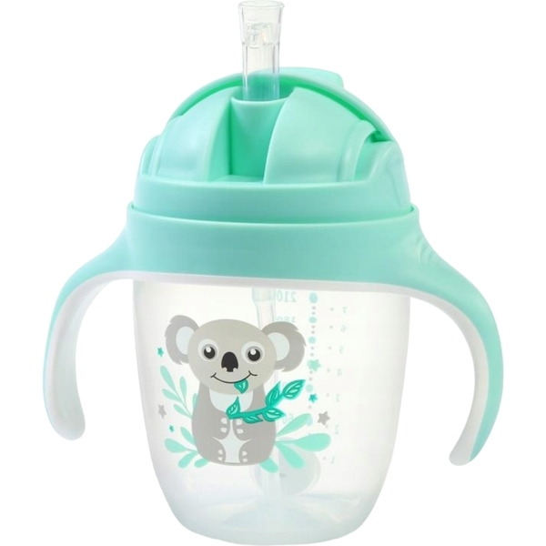 Поилка-непроливайка с отягощенной соломкой и герметичной крышкой BabyOno Коала 6+ 240 мл (1464/03) - Pampik