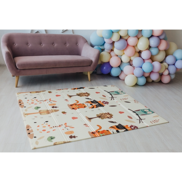 Дитячий килимок Poppet Тигреня в лісі та Світ тварин, двосторонній складний, 200х180x1 см (PP020-200) - Pampik - 9