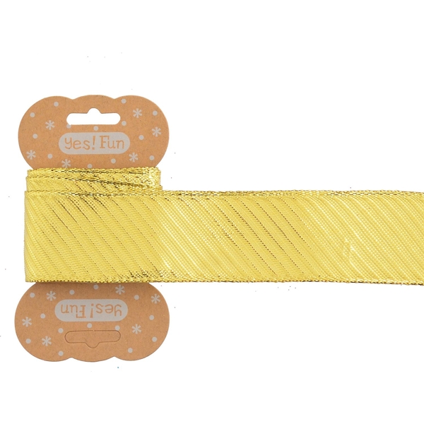 Лента декоративная упаковочная Yes! Fun 3х200 см золотая (750329) - Pampik