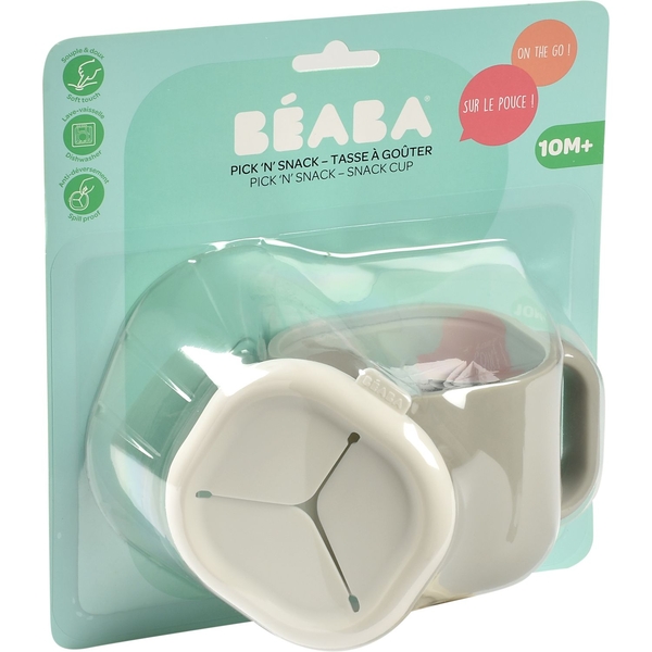 Чашка силиконовая для снеков и напитков Beaba Pick'n'Snack, серая, 460 мл (913565) - Pampik - 5