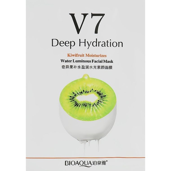 Маска для обличчя вітамінна Bioaqua V7 Deep Hydration Kiwifruit Moisturizes, 30 г - Pampik