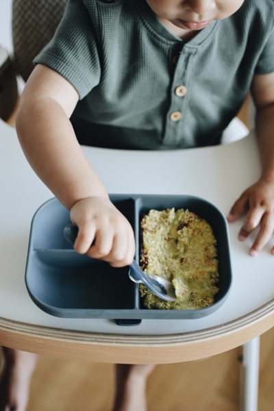 Тарілка силіконова порційна Beaba, мінерал (913548) - Pampik - 5