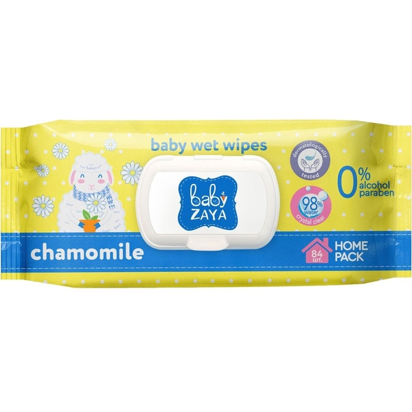 Влажные салфетки Baby Zaya, ромашка, 84 шт. - Pampik