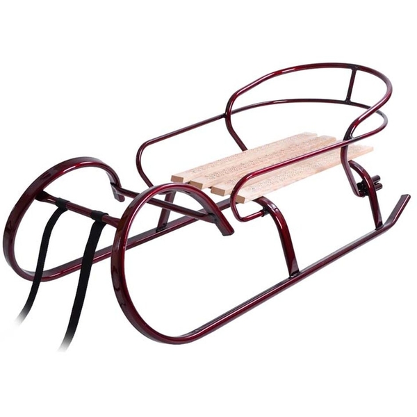 Санки Vitan Снегирь со спинкой бордовые (7360) - Pampik