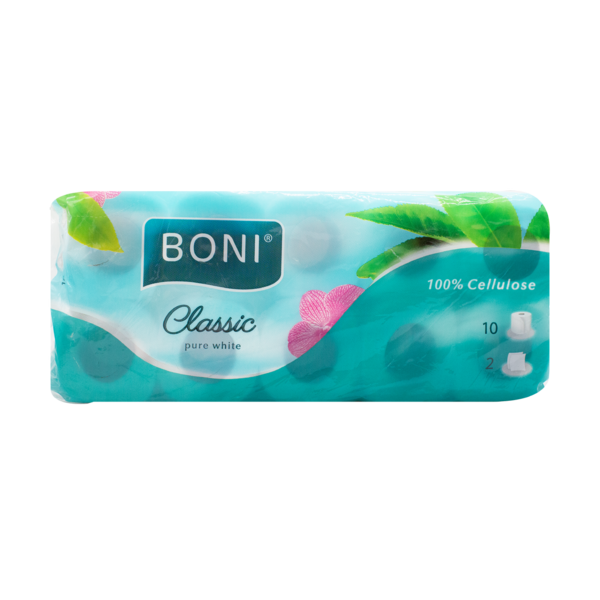 Туалетний папір Boni Classic, двошаровий, 10 рулонів - Pampik
