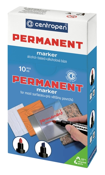 Маркер перманентний Centropen Permanent конусоподібний 2.5 мм помаранчевий (8566/06/1/P) - Pampik - 2