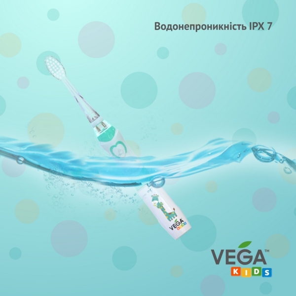 Электрическая детская звуковая зубная щетка Vega Kids VK-400P Light-Up розовая - Pampik - 8