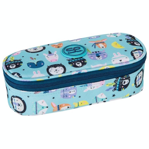 Пенал на молнии CoolPack Campus, с органайзером, 23x9x5 см, голубой (E62547) - Pampik
