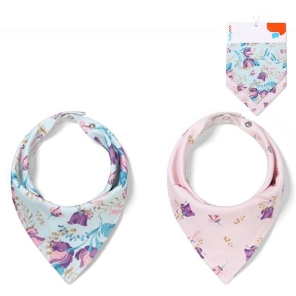 Нагрудник-платок BabyOno Цветочки, 2 шт. (879/16) - Pampik