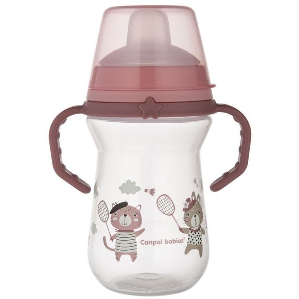 Кружка тренувальна Canpol babies First Cup Bonjour Paris, 250 мл, рожевий (56/613_pin) - Pampik