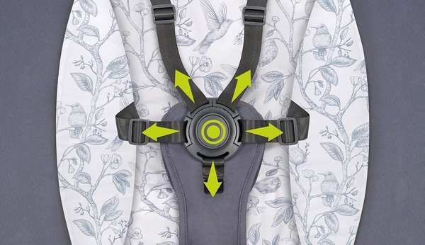 Шезлонг-гойдалка Lionelo Ralf Grey White з ігровою дугою, сіро-білий - Pampik - 8