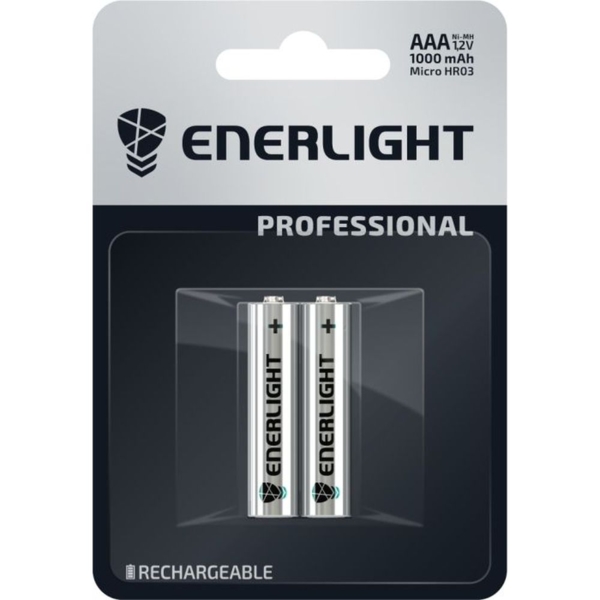 Акумулятор Enerlight Professional AAA, 1000 mAh, Ni-MH, 2 шт. (30320102) - Pampik