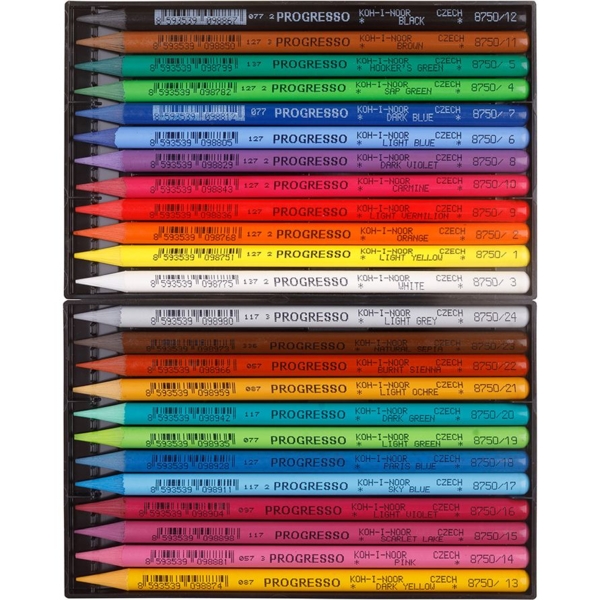 Олівці кольорові Koh-i-Noor Progresso без деревини 24 шт. (875802) - Pampik - 2