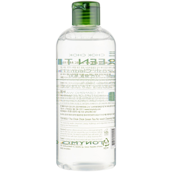 Очищувальна вода для обличчя Tony Moly The Chok Chok Green Tea No-wash, 300 мл - Pampik - 2