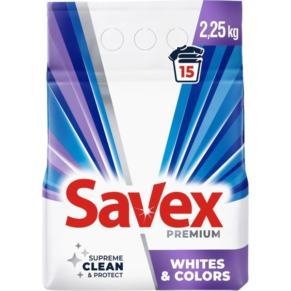 Пральний порошок Savex Premium Whites&Colors, 2.25 кг - Pampik