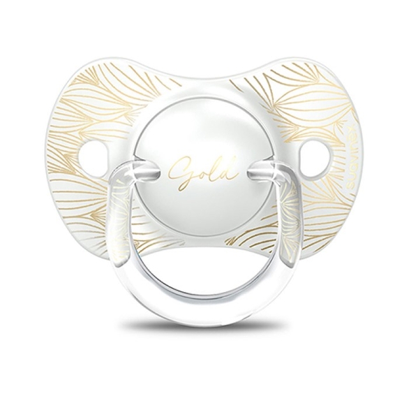 Пустушка фізіологічна Suavinex Gold Edition, 0-6 міс., біла (307857) - Pampik