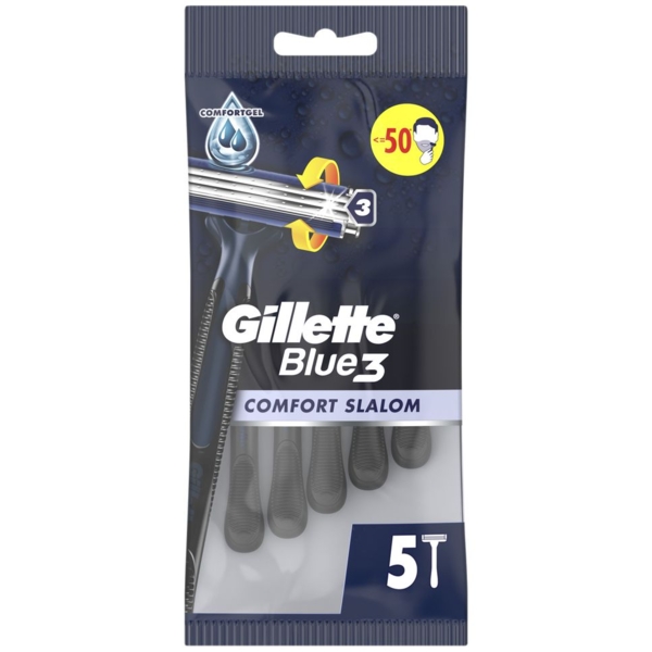 Одноразові станки для гоління Gillette Blue 3 Comfort Slalom, 5 шт. - Pampik - 2