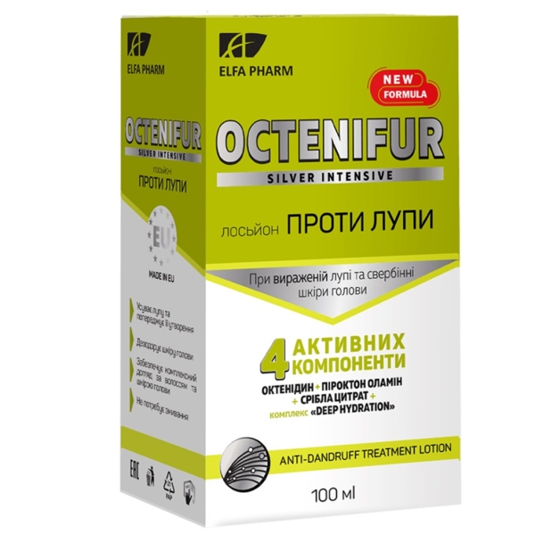 Лосьон при выраженной перхоти и зуде кожи головы Octenifur, 100 мл - Pampik