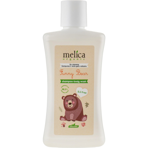 Шампунь-гель для душу Melica Organic 2 в 1 Funny Bear 300 мл - Pampik