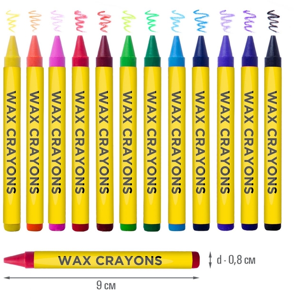 Олівці Yes Minions, воскові, 12 кольорів (590140) - Pampik - 3