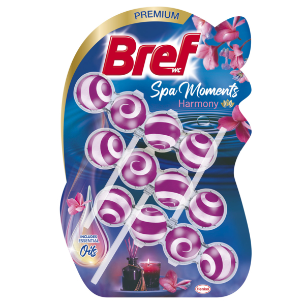 Туалетный блок для унитаза Bref Spa Moments Harmony, 150 г (3 шт. по 50 г) - Pampik