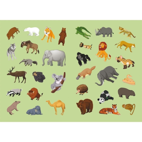 Набор наклеек Кристал Бук Первые развивающие наклейки Животные, 33 шт. - Pampik - 2