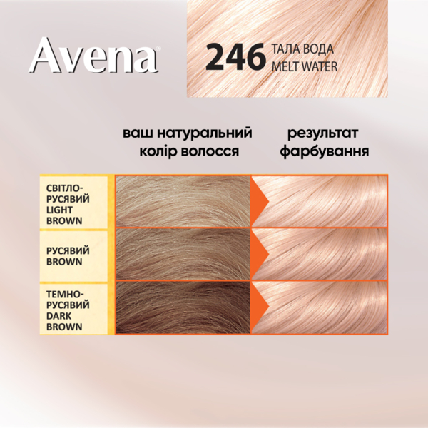 Cтійка крем-фарба для волосся Avena Blond Color тала вода 246, 138 мл - Pampik - 5
