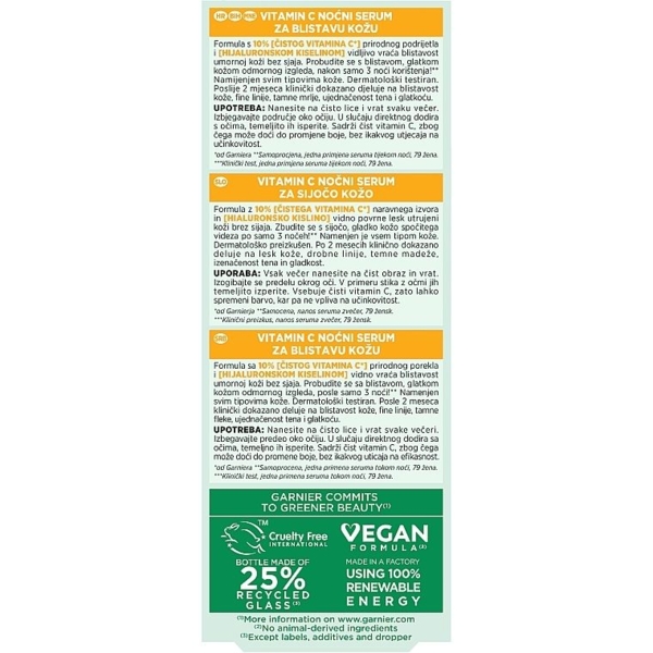 Ночная сыворотка Garnier Skin Naturals Vitamin C Brightening Night Serum 30 мл - Pampik - 4