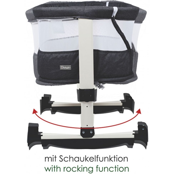 Дитяче ліжечко-гойдалка BabyGO 2 в 1 Vivaldi, чорно-золоте (4654) - Pampik - 2