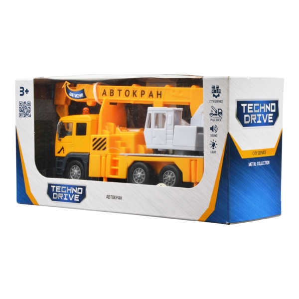 Автомодель TechnoDrive City service Автокран желтая (510253.270) - Pampik - 9