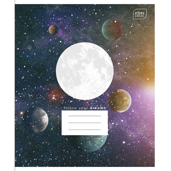 Набір учнівських зошитів Interdruk Premium Galaxy, клітинка, А5+, 48 аркушів, 4 шт. (339461-4) - Pampik