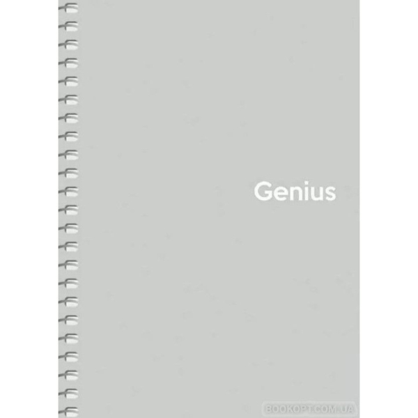 Блокнот для записів Genius, А6, в клітинку, спіраль, 80 аркушів, сірий (A6-080-6805K) - Pampik