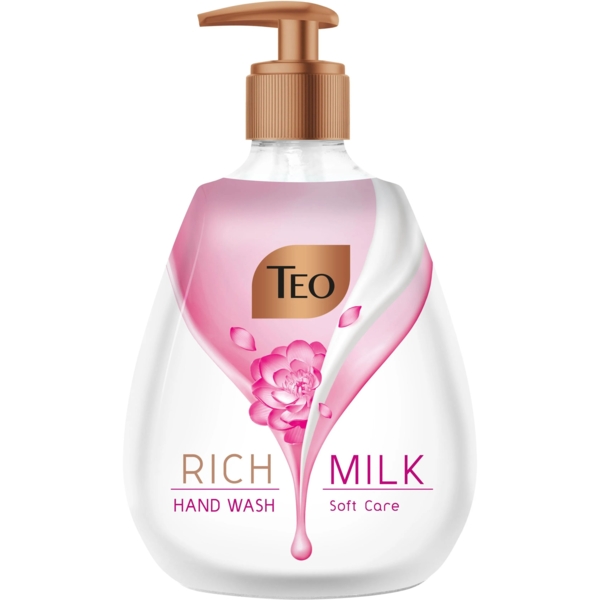 Мило рідке Teo Rich Milk Soft Care, з дозатором, 400 мл - Pampik