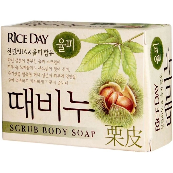 Мило-скраб для тіла Lion Riceday Scrub Body Chestnut Soap Каштан 100 г - Pampik