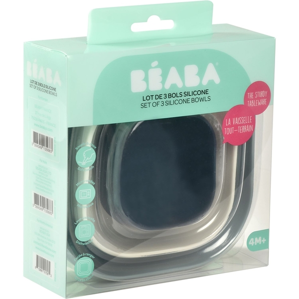 Набор глубоких силиконовых тарелок Beaba, разноцветный, 3 шт. (913566) - Pampik - 4