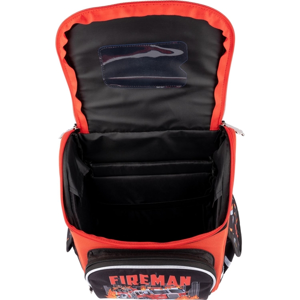 Рюкзак шкільний каркасний Smart PG-11 Fireman, чорний з червоним (559015) - Pampik - 5
