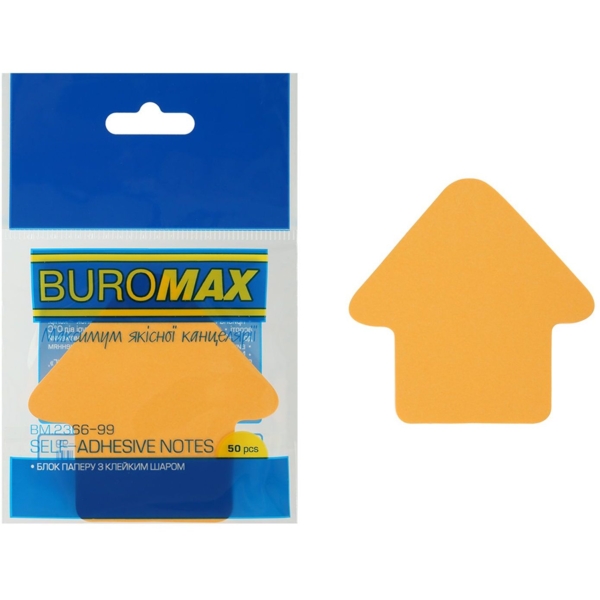 Блок паперу для нотаток Buromax Neon Стрілка з клейким шаром 50 аркушів в асортименті (BM.2366-99) - Pampik - 2