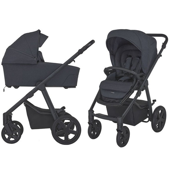 Коляска Espiro Husky XL 2023 17 Graphite Wind, універсальна 2 в 1, графітова (206764) - Pampik