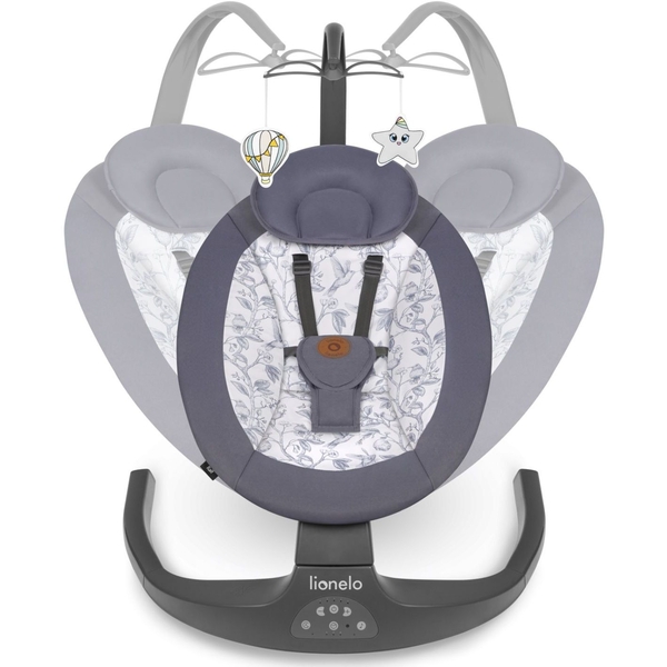 Шезлонг-гойдалка Lionelo Ralf Grey White з ігровою дугою, сіро-білий - Pampik - 4