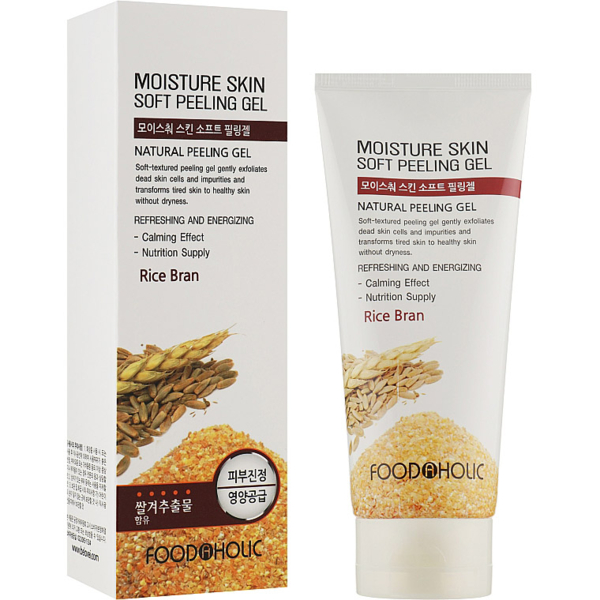Пілінг-гель для обличчя Food A Holic Moisture Skin Soft Peeling Gel Rice Bran, з рисовою пудрою, 150 мл - Pampik - 2