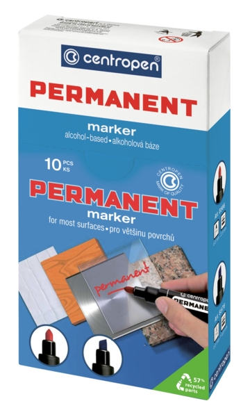 Маркер перманентний Centropen Permanent конусоподібний 2.5 мм фіолетовий (8566/08/1/P) - Pampik - 2