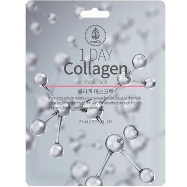 Тканинна маска для обличчя MED B 1 Day, з колагеном, 27 г - Pampik