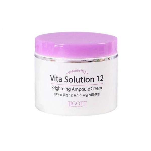 Крем для обличчя Jigott Vita Solution 12 Brightening Ampoule Cream Сяйво, 100 мл - Pampik