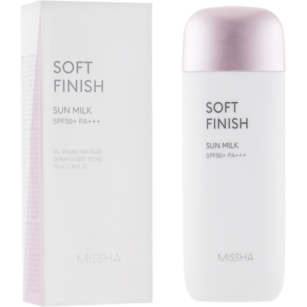 Сонцезахисне молочко для обличчя Missha All Around Safe Block Soft Finish Sun Milk SPF50+/PA+++, 70 мл - Pampik - 2