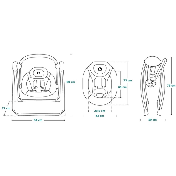 Крісло-гойдалка Lionelo Otto Pink Baby з ігровою дугою, рожеве (LO-OTTO PINK BABY) - Pampik - 11