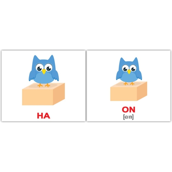 Набір карток Вундеркінд з пелюшок Прийменники/Prepositions, укр.-англ. мова, 20 шт. - Pampik - 3